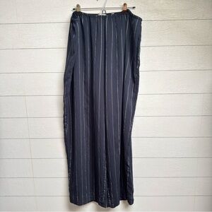Vince | Lightweight Navy Pinstripe Wide Leg Pants – Quiet Luxury | Size XXL